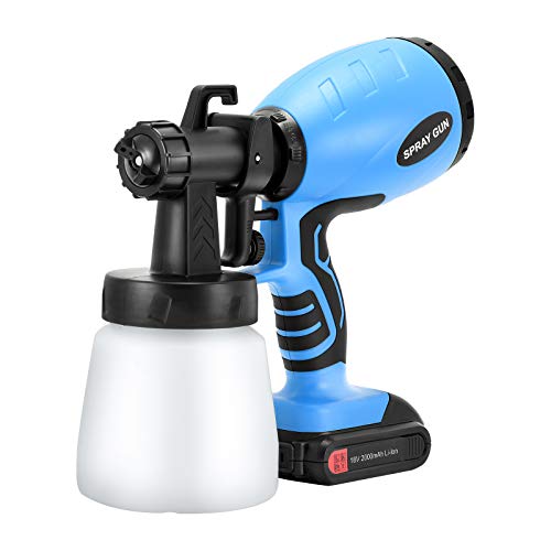 Cordless Paint Sprayer,SEAAN Electric Paint Sprayer Portable Spray Paint Gun With 3 Spraying Modes Flow Adjustable Suitable For Spraying Fences Cabinets Furniture Walls 800ML