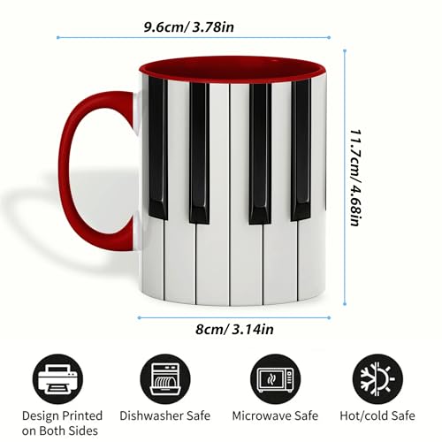 Taza de cerámica con diseño de piano 11oz miniatura 5