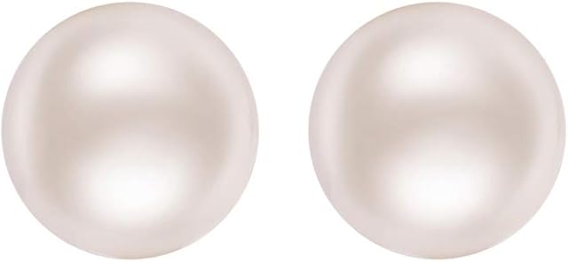 Simple pearl earrings stud,s925 silver freshwater cultured finest lustre white button pearl