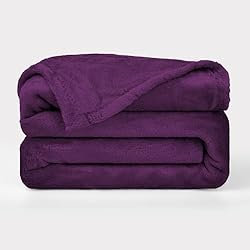 Cubrecama Morado BESCH Manta de Franela para Sofá y Cama 220x240cm 100% Microfibra Extra Suave - Plaid Manta Polar para Cama de 135-150cm Ultra Suave y Cómodo- Color Liso Morado