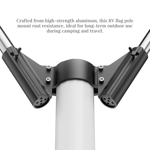Support mât drapeau double pour remorque évitant la rouille et les vibrations en camping - 5