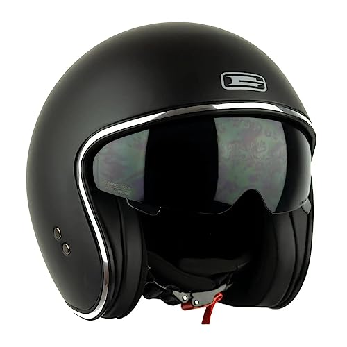 G-Mac Rebel Evo 2.0 Open Face Classic Moped Scooter Motorcycle Motorbike Helmet DVS ECE 2206 Approved
