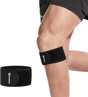 Knee Pain Relief Support Brace a Tendon Knee Strap 2 Pack（black） | For Running & Hiking, Tendonitis & Jumpers Knee, Soccer & Basketball, Adjustable Brace