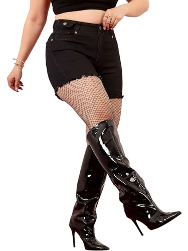 Image of Miss Chase A+ Women's Regular High Rise Above Knee Stretchable Denim Shorts & Skirts
