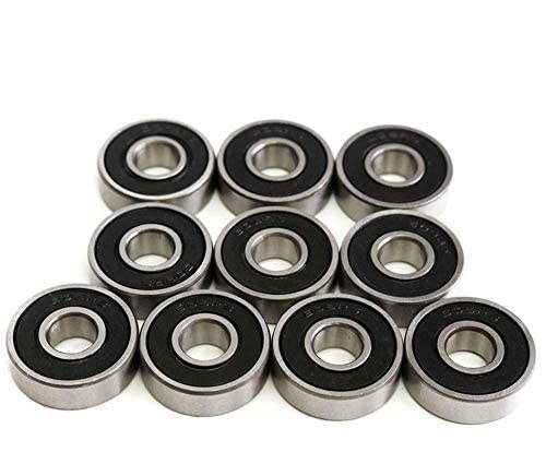 608-2RS Ball Bearing(10PCS) - Double Rubber Sealed Miniature Deep Groove Ball Bearings for Motor,Skateboards, Inline Skates, Scooters (8mm x 22mm x 7mm)