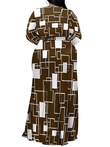 Image of PinkPatty Women's Plus Size Long Sleeve Maxi Dress Casual V Neck Slit Tie Waist Wrap Dresses for Party Cocktail