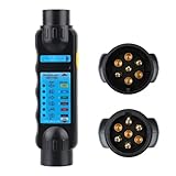 zmart 12V トレーラー テスター 7 ピン アダプター 診断ツール 配線 チェック ライト テスト プラグ ソケット 車 トラック キャラバン アクセサリー ユニバーサル