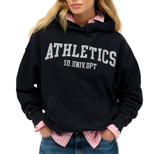 Hoodie relaxed Superdry Athletic Essential noir m confortable