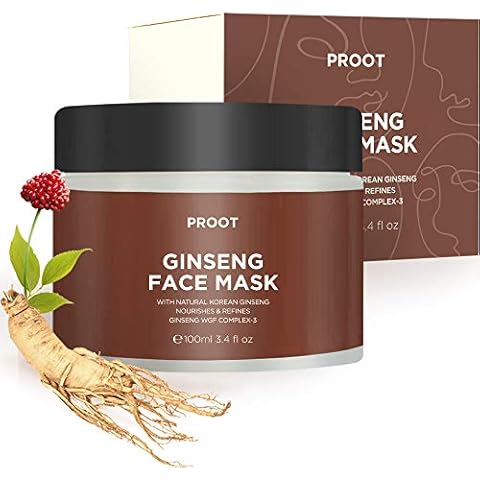 PROOT Ginseng Face Mask | 52.9% Korean Red Ginseng Extract | Skin Rejuvenating Formula for Wrinkles, Fine-Lines, Firmness and Elasticity | Korean Skin Care, Vegan, Cruelty-free | 3.4 fl. oz. Cover