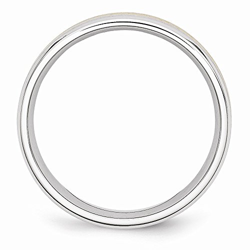 Chisel Cobalt 14k Gold Inlay Satin and Polished 6mm Wedding Band Size 7.5