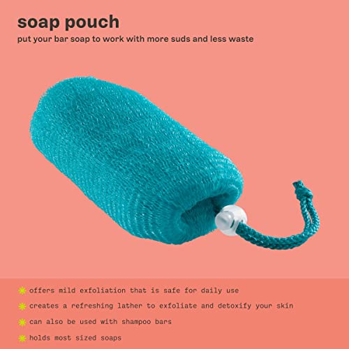 Freeman Net Soap Pouch, Exfoliating Mesh Body Scrubber, Bath & Shower Pouf Removes Dead Skin, Dirt, & Impurities, For Soap Bars, Textured Netting For Mild Exfoliation, Self-Tan Prep, 4 Count #TOP18