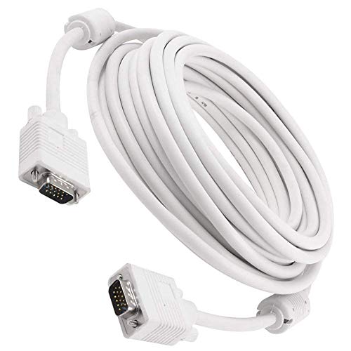 Les Bon Amis Male to Male 3 Meter VGA to VGA Computer Cable, Monitor Cable Connector Ideal for Desktop, Monitor, Laptops, TVs, Projectors, DVR and Gaming Consoles Plug Port - White