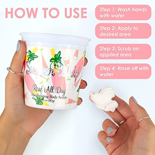 Primal Elements Sugar Scrub, Exfoliating Sugar Whip, Body Cleanser & Moisturizer, Rose All Day, 10 Oz Package #TOP5