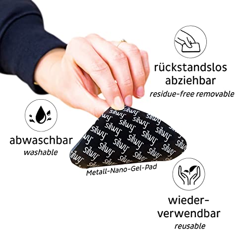 silwy® Magnetgläser, feine Kristallgläser mit perfekt integrierten Magneten und metallischen Nano-Gel-Untersetzern (Wein // 0,4 Liter) – Ansicht 4
