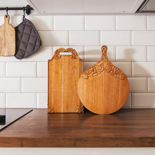 Set 2 Tablas de Cortar de Madera Mango con Mango miniatura 5