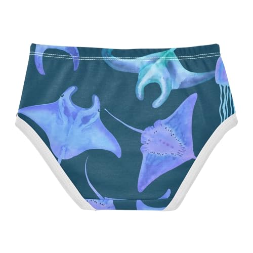 Cotton Girls Underwear Toddler Blue Manta Rays Jellyfish Girl Panties Cute Fun Briefs Kids Undies 2t2