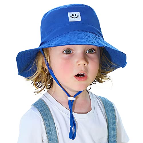 Baby Bucket Hats Smiley Face Upf50+ Baby Sun Hat For 2-5T Baby Boy Girls 2Pack #TOP1