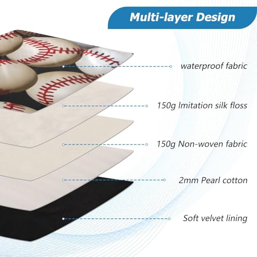 Funda para portátil 13-14 pulgadas impermeable con patrón de pelota de béisbol miniatura 4