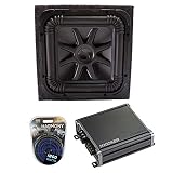 KICKER Bundle L7S12 Solo-Baric Subwoofer Sealed Box with CXA800.1 Amp & Install Kit