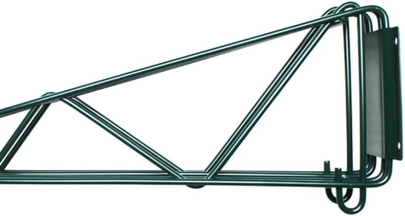 TrueCraftware- 18” Double Shelf Support Direct Wall Bracket Green Epoxy Coated Iron- Shelves Support Wire Shelf Bracket for Pantry Kitchen Home Wire Shelf Bracket Wire Storage Racks Wall Mount Shelf