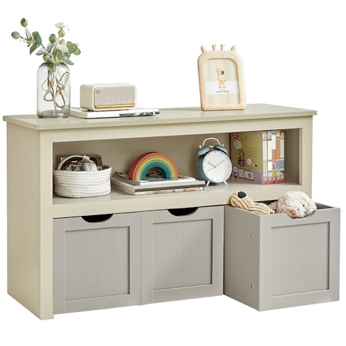 VASAGLE Kinderregal, Spielzeugaufbewahrung für Kinder, Aufbewahrungsschrank, Spielzeugschrank, Aufbewahrungsbox mit Rollen, Spielzeugregal, für Kinderzimmer, 30 x 102 x 60 cm, sandbeige LHS380K01 VASAGLE Kinderregal, Spielzeugaufbewahrung für Kinder, Aufbewahrungsschrank, Spielzeugschrank, Aufbewahrungsbox mit Rollen, Spielzeugregal, für Kinderzimmer, 30 x 102 x 60 cm, sandbeige LHS380K01
