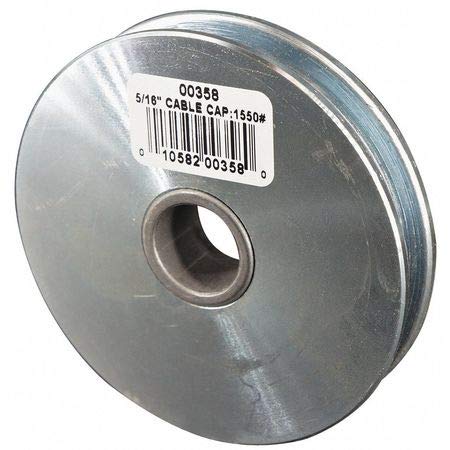 Sheave, Wire Rope, 5/16" Max Cable Size, 1550 lb. Max Load