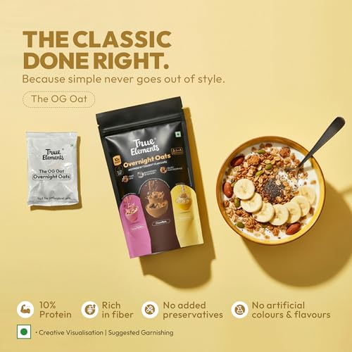 Image of True Elements Overnight Oats - Inspired By Dessert Flavours 372gm
