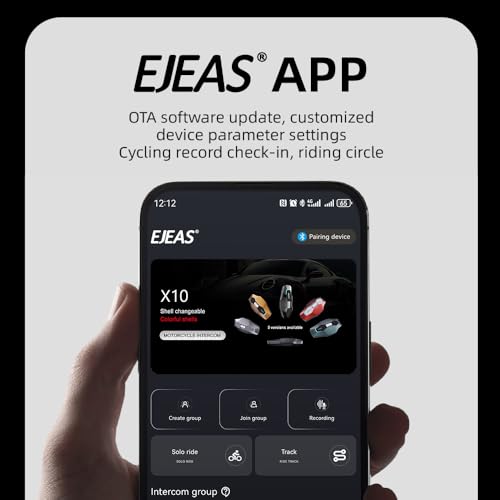 EJEAS X10 Bluetooth Mesh Intercom Headset for Communication System with Ten Riders Group, CVC Noise Cancellation/Waterproof/Hands-Free Calls/Music/GPS for Dirt Bike/ATV/Motorcycle Helmet(Black) by EJEAS - Used condition - Image 8