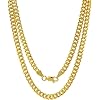 SHOP WGS Mens 14K Solid Gold Cuban Link Chain for Men & Women Diamond Cut, Italian Real Gold, Lobster Clasp, Gift for Him