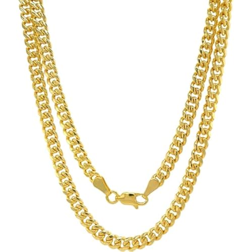 SHOP WGS Mens 14K Solid Gold Cuban Link Chain for Men & Women — Italian