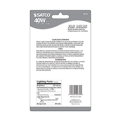 Satco S2744 120V Intermediate Base 40-Watt A15 Light Bulb thumb #2