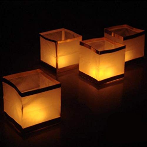 ifundom Paquete de 10 linternas Chinas cuadradas deseadas, orando, flotantes, luz de Vela de Papel...