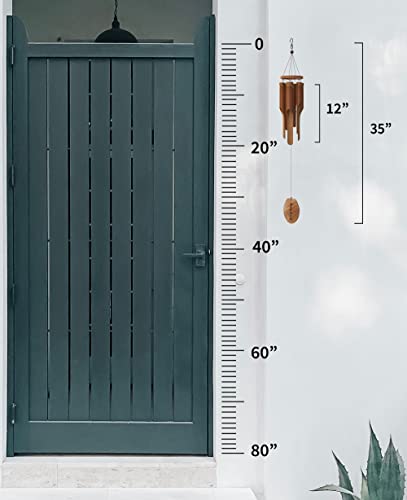 Nalulu Classic Bamboo Wind Chimes - Outside Outdoor Wood Wooden Windchimes, Small, Handcrafted With Calming Deep Tones, Ideal Home Decor Or Gift For Any Occasion #TOP5