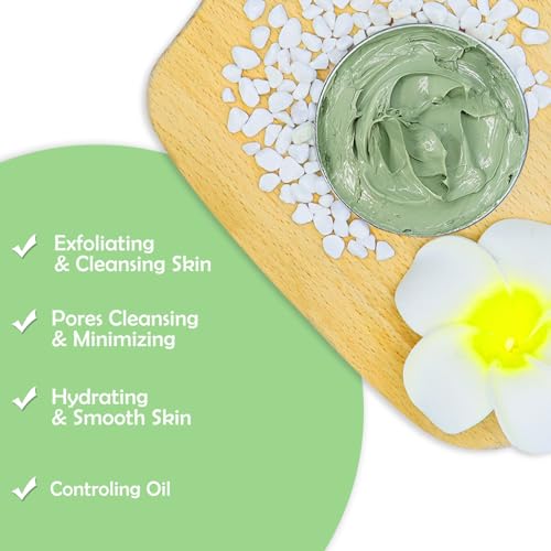 ANAI RUI Green Tea Mask, Clay Mask for Poreless Deep Cleanse, Green Tea Face Mask Blackhead Remover with Kaolin, Aloe, Collagen, Pore Minimizer, Hydrating, Moisturizing