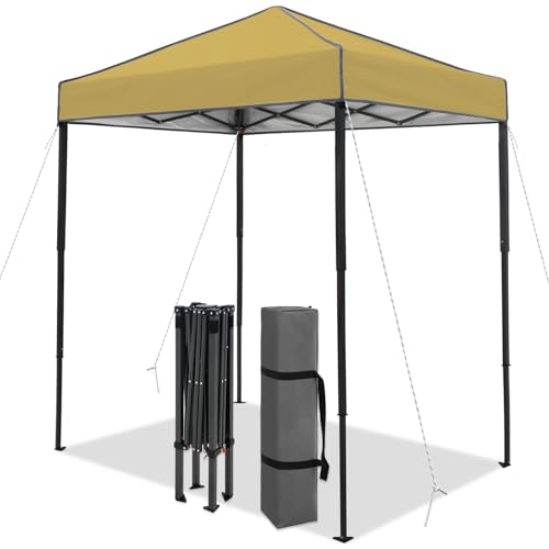 INTER HUT 6x4 Pop Up Canopy Tent, Easy Up Canopy, Beige