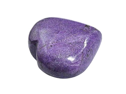 Image of Crystal Heaven Certified Stichtite Heart Palm Pebbles Stones For Anxiety Stress Relief Massage - Aaa Grade Original Healing Gemstone Agate Heart Palm Stone For Yoga Meditation Spiritual