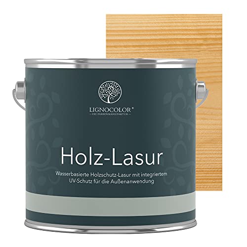 Lignocolor Holzlasur Transparent 2,5L | Holzschutzlasur für Außen & Innen | Holz, Zäune und Gartenmöbel | UV- und Witterungsschutz