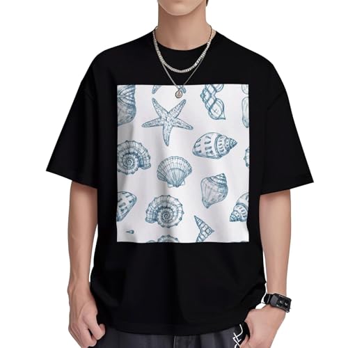 T-shirt respirant homme contre la chaleur en coton doux imprimé marin