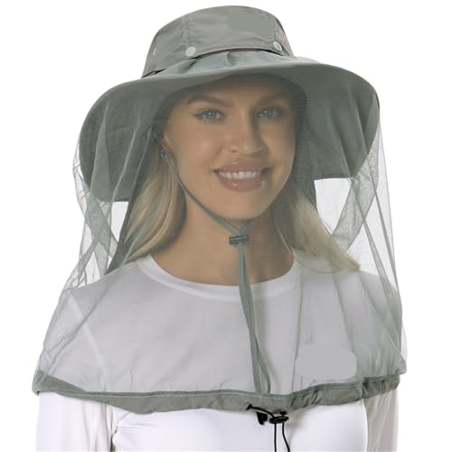 Sombrero antimosquitos unisex para senderismo y camping con solapa de cuello