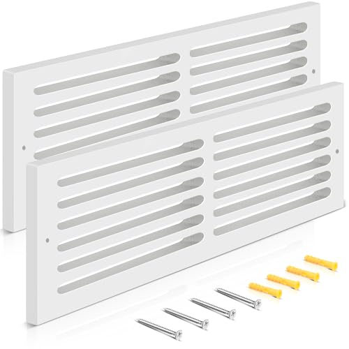2 Pcs 24 x 6 Inch (Duct Opening) Return Air Vent Cover PVC, White