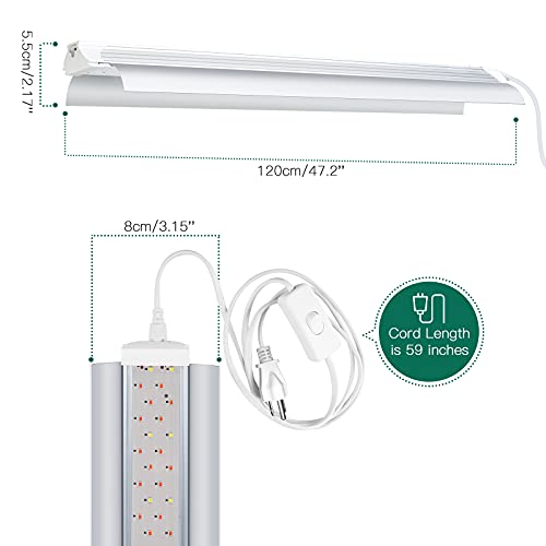 Szhlux Grow Light 4Ft 70W Super Bright Full Spectrum Pink Growing Light Fixture, Led Grow Light Strips, Grow Light Bulbs For Indoor Plants -1 Pack (Sz-1T70H) #TOP3