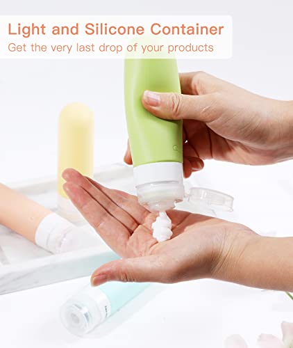 Quatish Travel Bottles For Toiletries, 4 Pack Leak Proof Travel Size Containers, Bpa Free Silicone Travel Shampoo And Conditioner Bottles Tsa Approved, 3 Oz Travel Size Bottles For Cosmetic, Lotion #TOP3