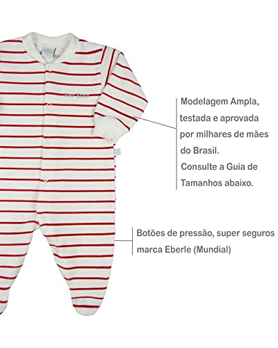 Kit Macacão Para Bebê Infantil Menina Feminino Plush Pijama Inverno Listrado Enxoval Maternidade Ver