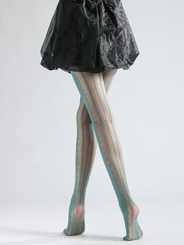 Image of Sahabowi Women Tights, Sheer High Waist Pantyhose, Vintage Control Top Stockings, Siwa7