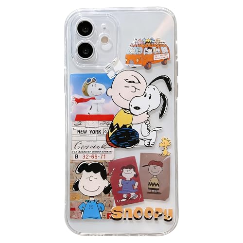iPhone 15plus 用 ケース スヌーピー 漫画 かわいい 透明 TPU 保護カバー スレ傷防止 滑り止め 軽い 指紋防止 黄ばみを防ぐ