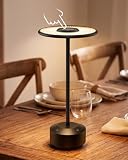 Honeywell Rechargeable Cordless Table Lamp, 5000mAh Battery Operated Accent Lamp, Touch Dimmable Portable Light with 4 Color Temperatures for Dining Table, Nightstand, Living Room, Restaurant