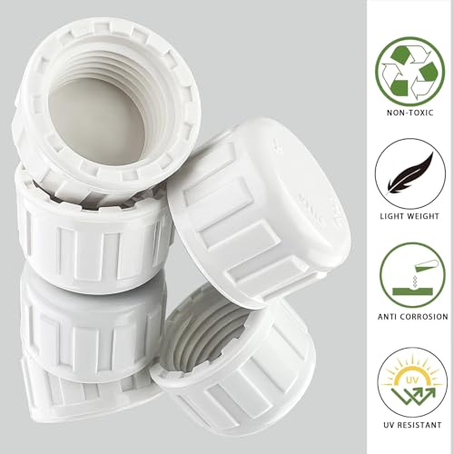 12PCS 1/2\" PVC Sprinkler Cap, End Female Thread Pipe Plug Adapter for Irrigation, DIY Projects,Sprinkler Head Cap, Water Line, Plumbing Repair, Compatible with Rainbird Systems(1/2\" BSPT Thread)