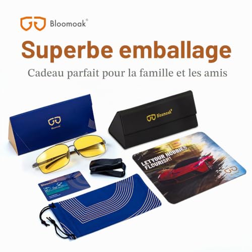 Bloomoak Lunettes de conduite de nuit lunettes de vision de nuit polarisées - revêtement anti - éblouissement | Protection UV 400 | conduite | pêche | tir | sports de plein air – vue 7