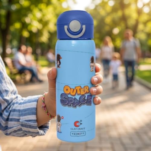 Image of Clay Craft Vacbott Sonic Double Wall Printed|18 Hours Hot and 24 Hour Cold Water Bottle Vacuum Insulated Flask Bottle|550ml, 1Pcs, Bottle for Home, Office|BPA-Free|BIS Certified|1Year Limited Warranty