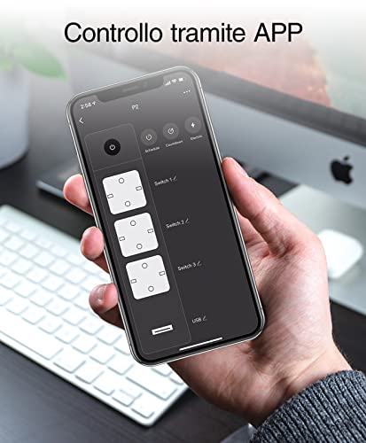Ciabatta Smart WiFi, Multipresa Inteligente con 3